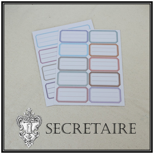 Pastel frame label stickers. Thick border. Set of 2 sheets 14 x 16cm ...