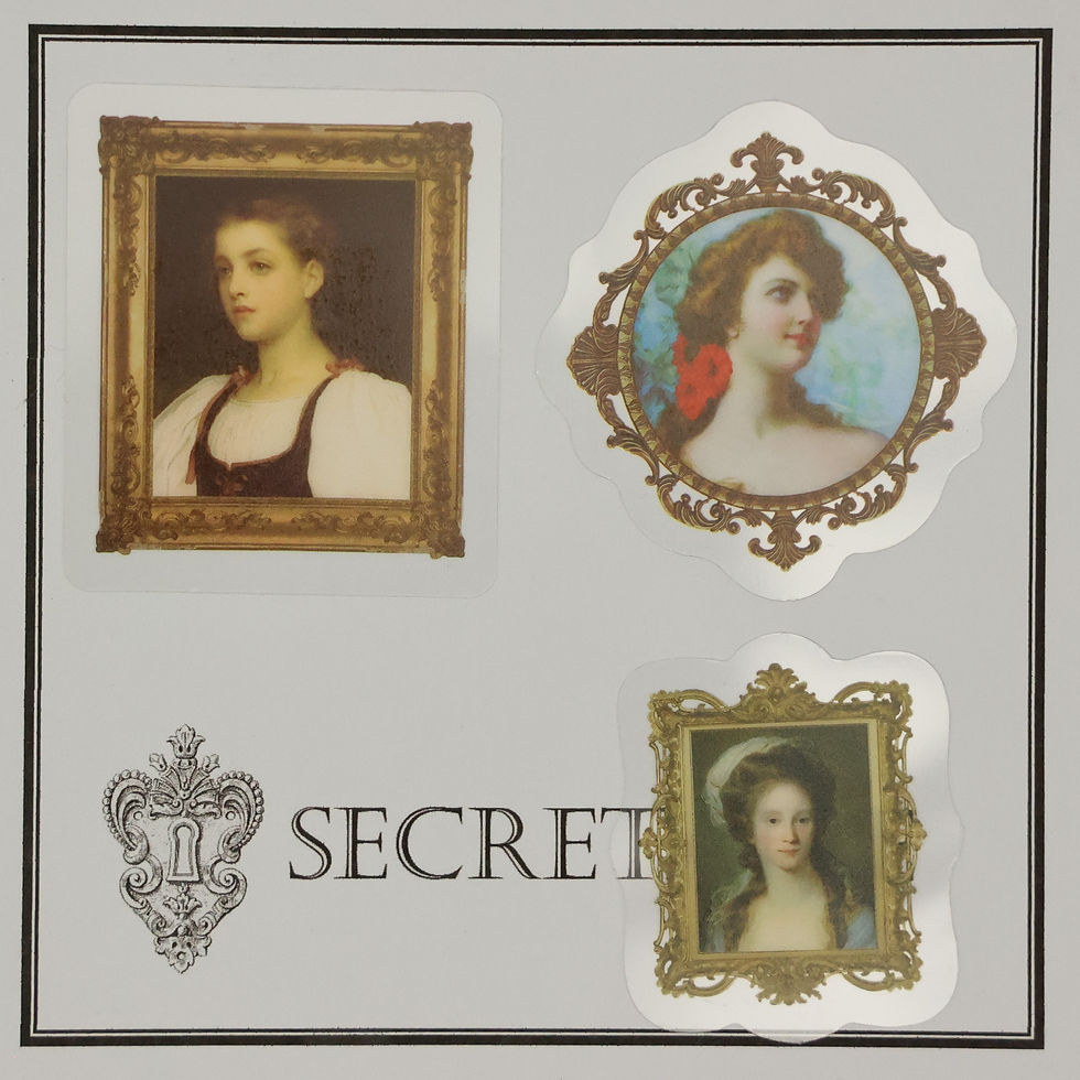 Thumbnail: Vintage ladies in frames. Size: 3-5 cm [DR19]