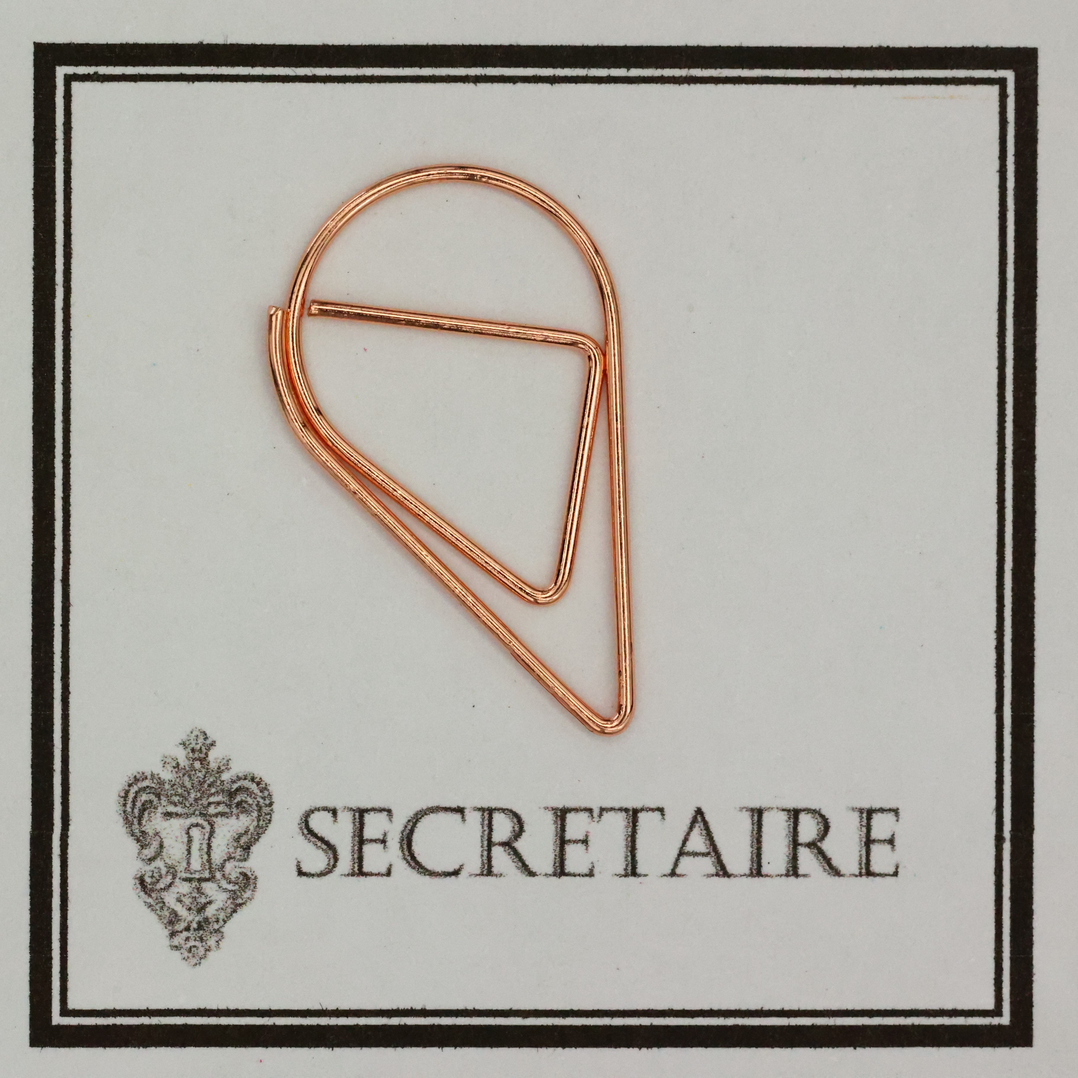 10 x Rose gold tear drop paperclip. [E5]