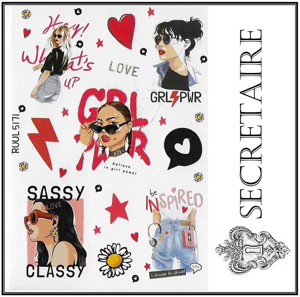 Sticker sheet: Girl power. Size: 14.8 x 10.5 cm [SB1-25]