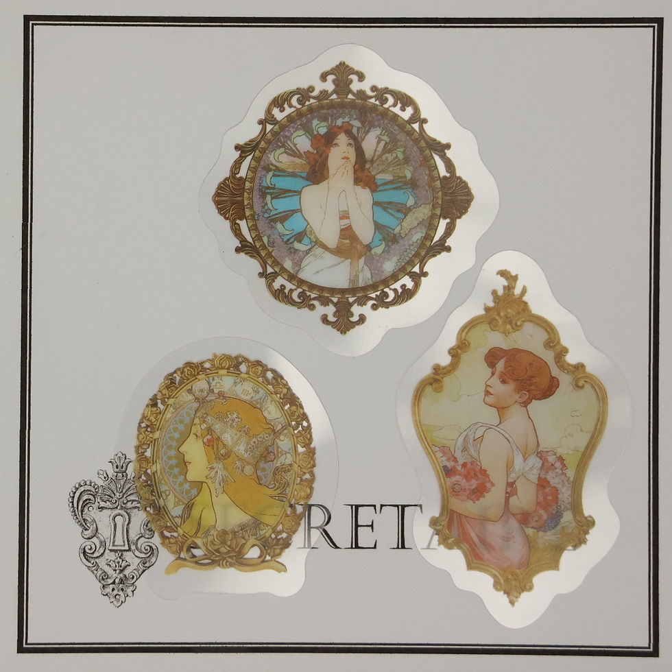 Thumbnail: Art nouveau ladies. Size: 3-4 cm [DR22]