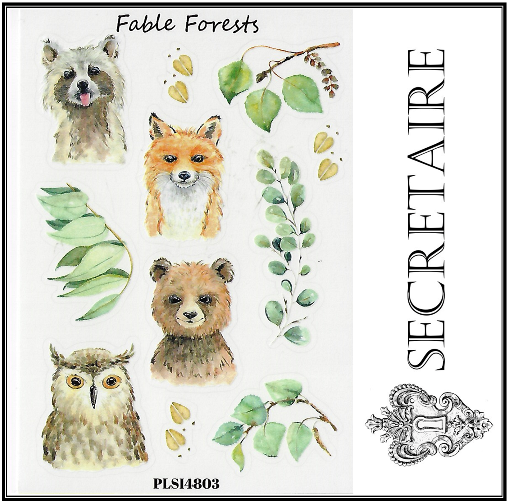 Sticker sheet: Forest animals. Size: 14.8 x 10.5 cm [SB1-39]