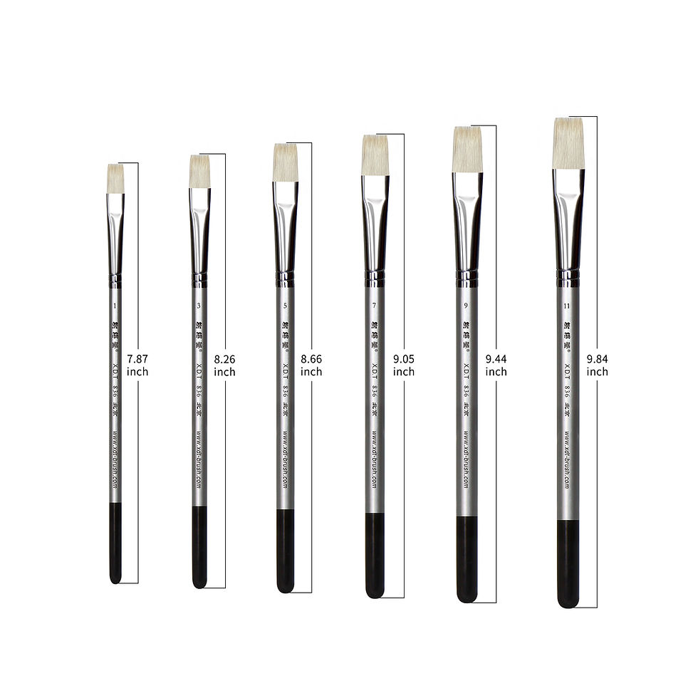 Thumbnail: XDT#836 Bright Artist Paint Brush 6 Piece Set Premium Goat Bristle