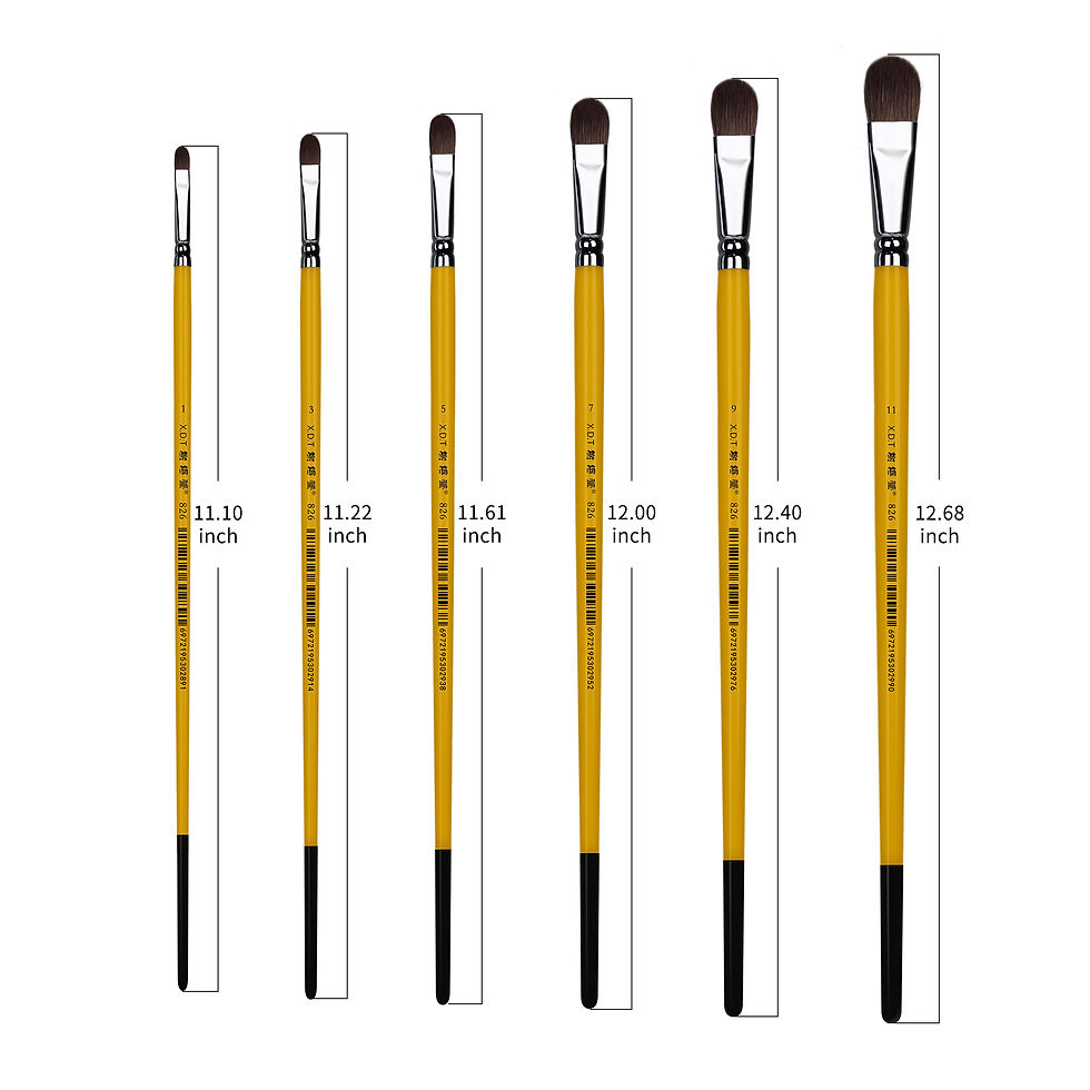 Thumbnail: XDT#826 Filbert Artist Paint Brush 6 Piece Set Mixed Red Sable Bristle