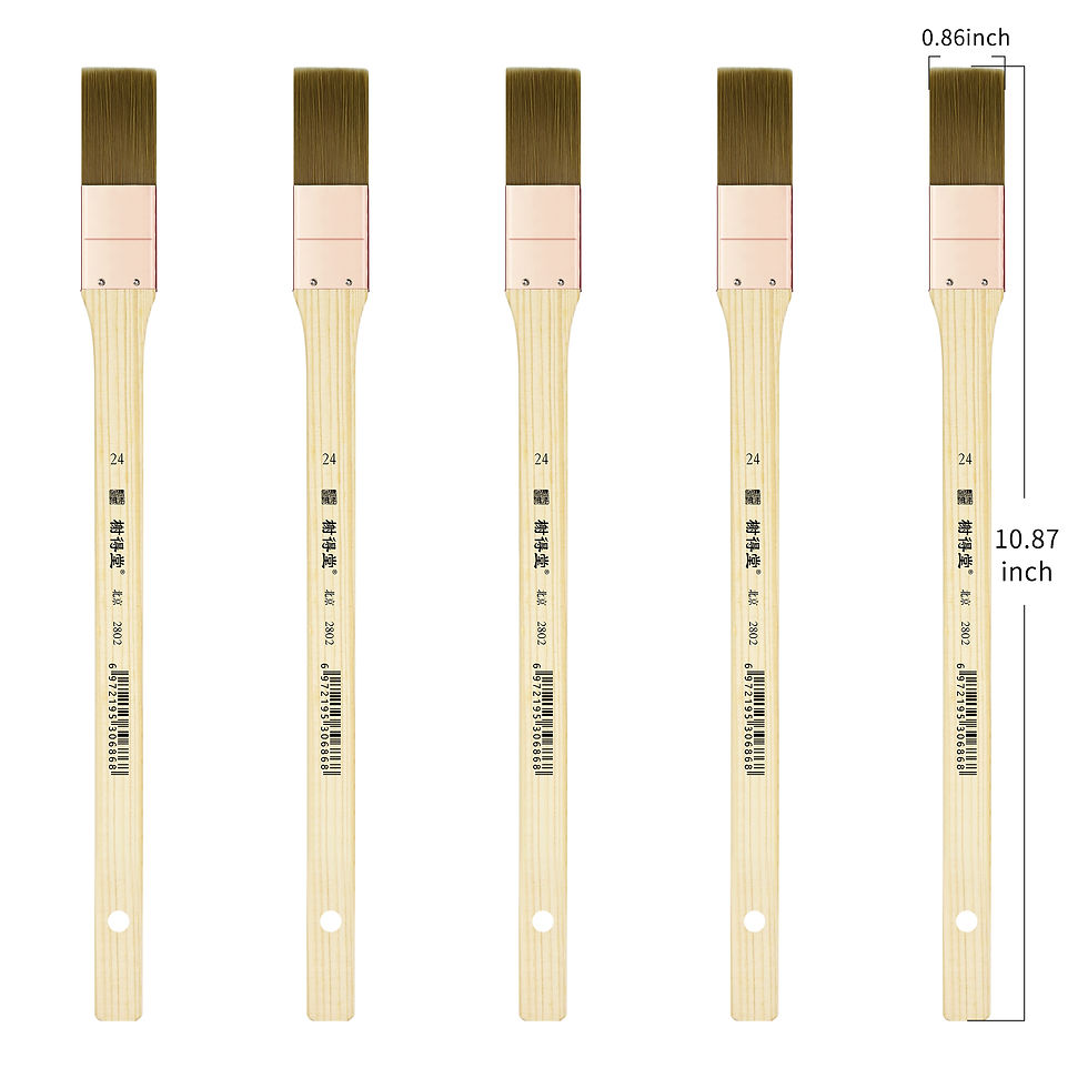 Thumbnail: XDT#2802-24 Hake Brush 5Pc Set- Flat Watercolor Brush with Nylon Hair
