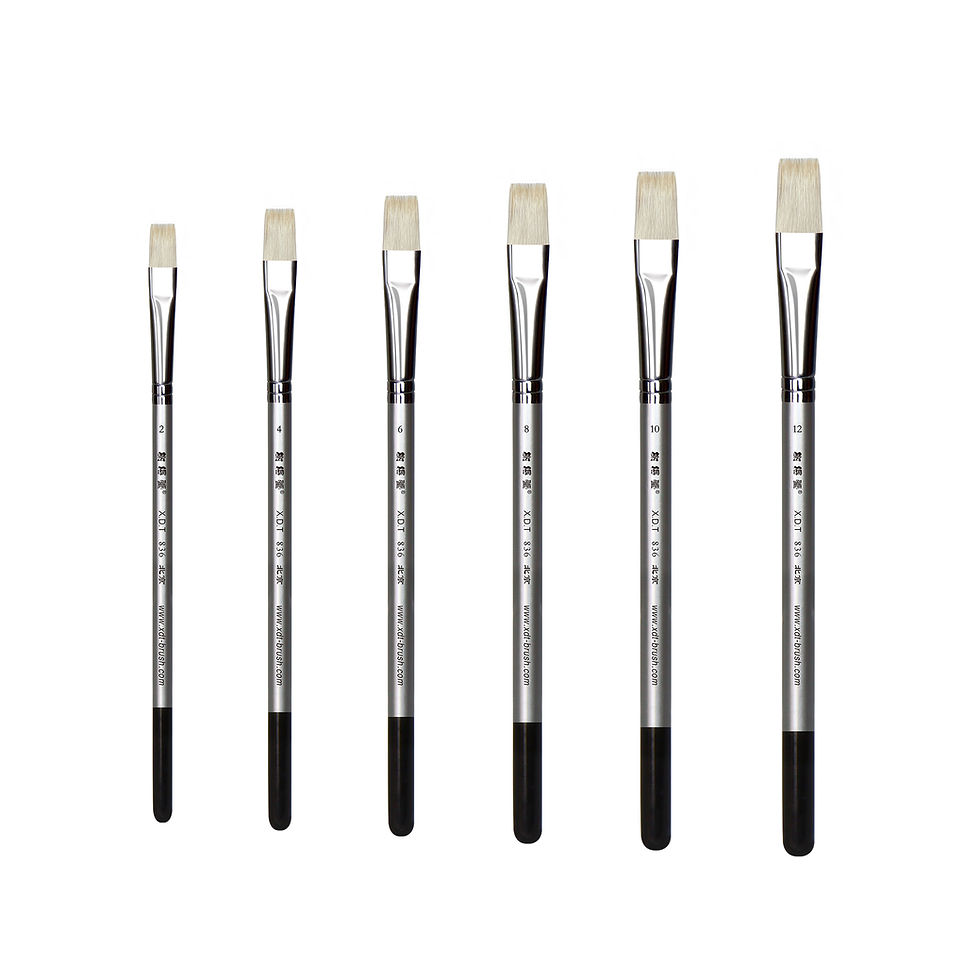 Thumbnail: XDT#836 Bright Artist Paint Brush 6 Piece Set Premium Goat Bristle