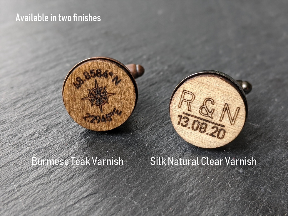 Thumbnail: Stag Groomsmen Personalised Engraved Wooden Cufflinks Wedding Gift