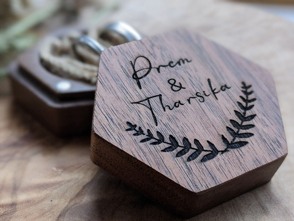 Thumbnail: Wedding Personalised Engraved ring box proposal ring bearer I do custom design