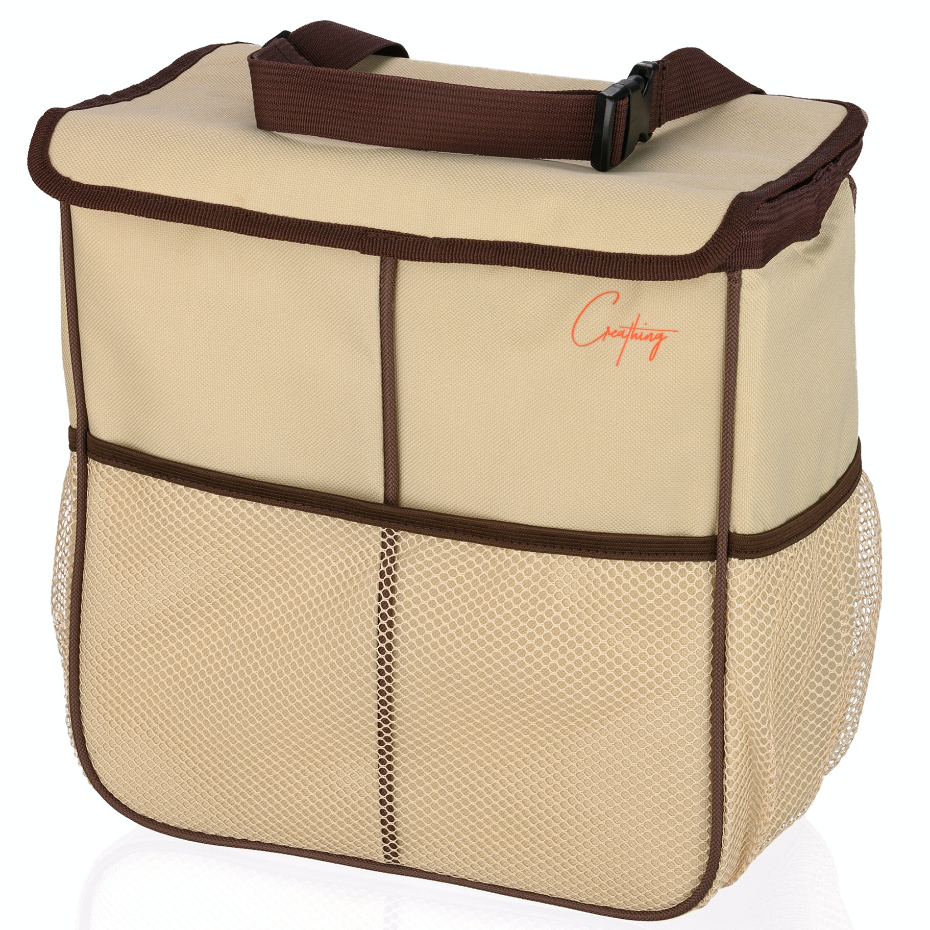 Creathing Lab Car Trash Bag Hanging | Waterproof Auto Garbage Can- Large, Beige