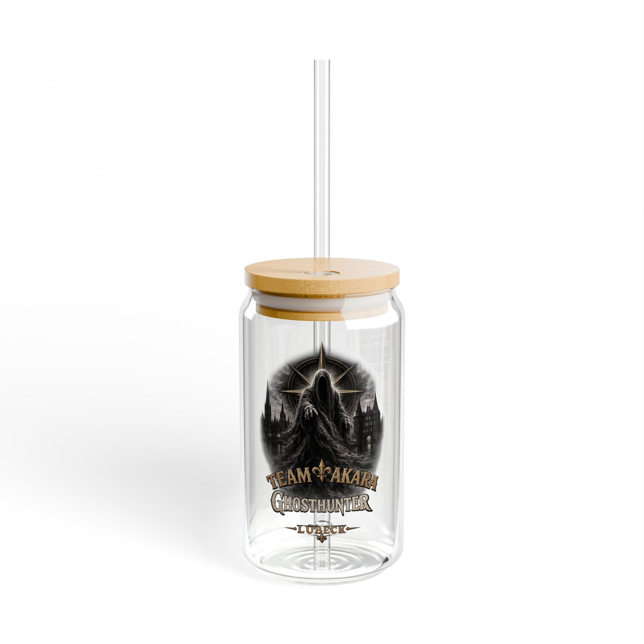 Team Akara - Glas mit Strohhalm (470ml)