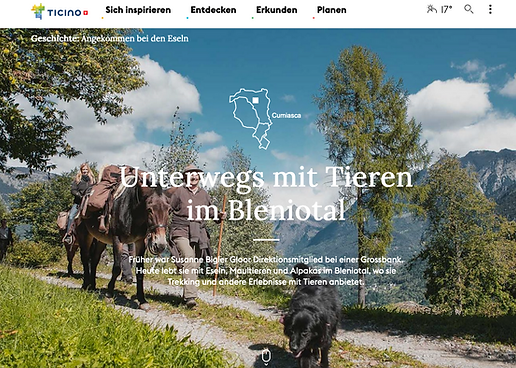 SOMARELLI Tessin Tourismus Storie Unterwegs mit Tieren im Bleniotal