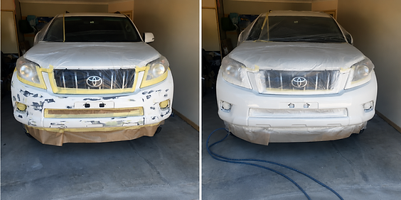 toyota prado badly damaged front bumper repaired back to perfect oem condition