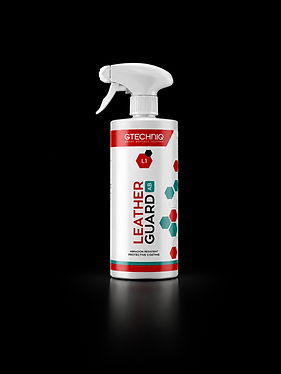 Gtechniq L1 Leather Guard coating protecting leather seats from wear, stains, UV damage and colour transfer.