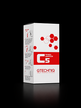 Gtechniq C5 Wheel Armour ceramic coating protecting alloy wheels from brake dust, dirt and corrosion.