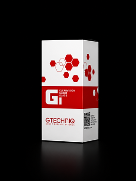 Gtechniq G1 ClearVision Smart Glass coating improving wet weather visibility with long-lasting water repellency.