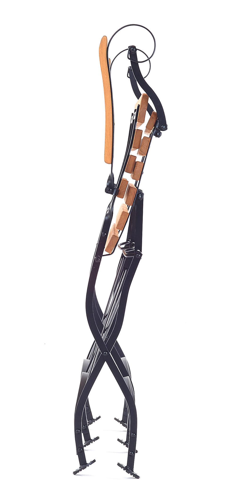 Thumbnail: Folding table side view black powder coating