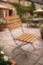 Side chair which folds, powder-coated Beige Frame,