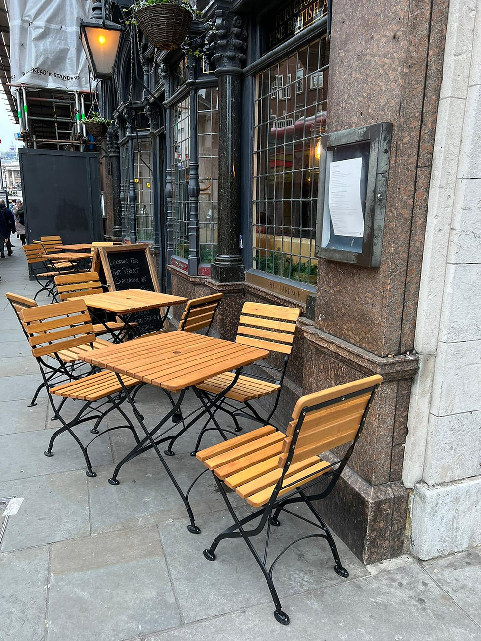 Thumbnail: FSC Black frame folding hardwood patio sets