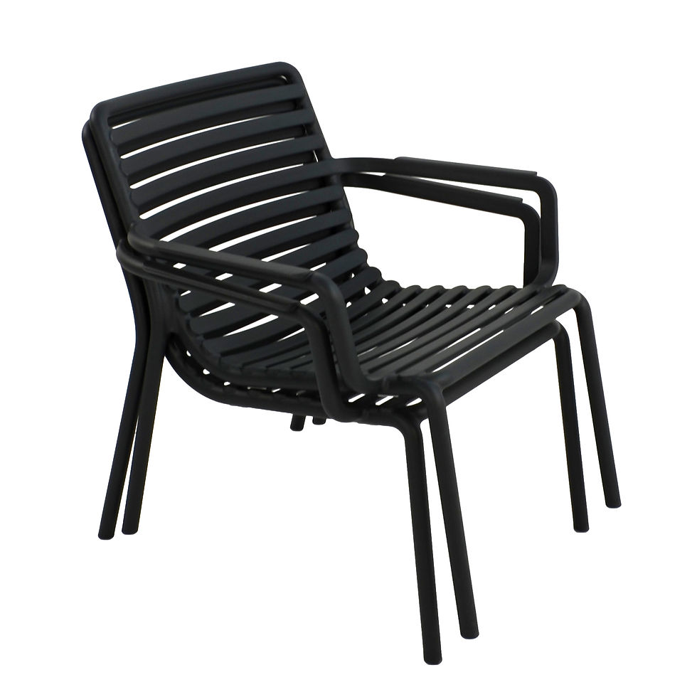 Thumbnail: Polypropylene Lounge Chair with Horizontal Slats in anthracite stacked two high