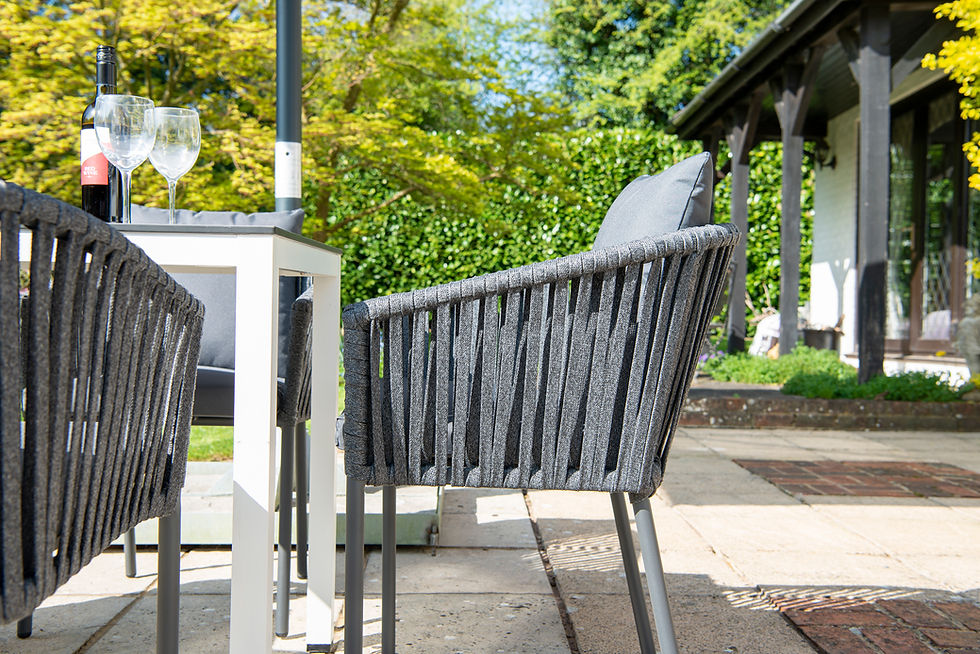 Thumbnail: Padstow Rope Stacking Armchair with Cushion Grey side view