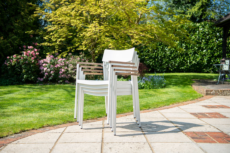 Thumbnail: Cassis Armchair White - stacked chairs
