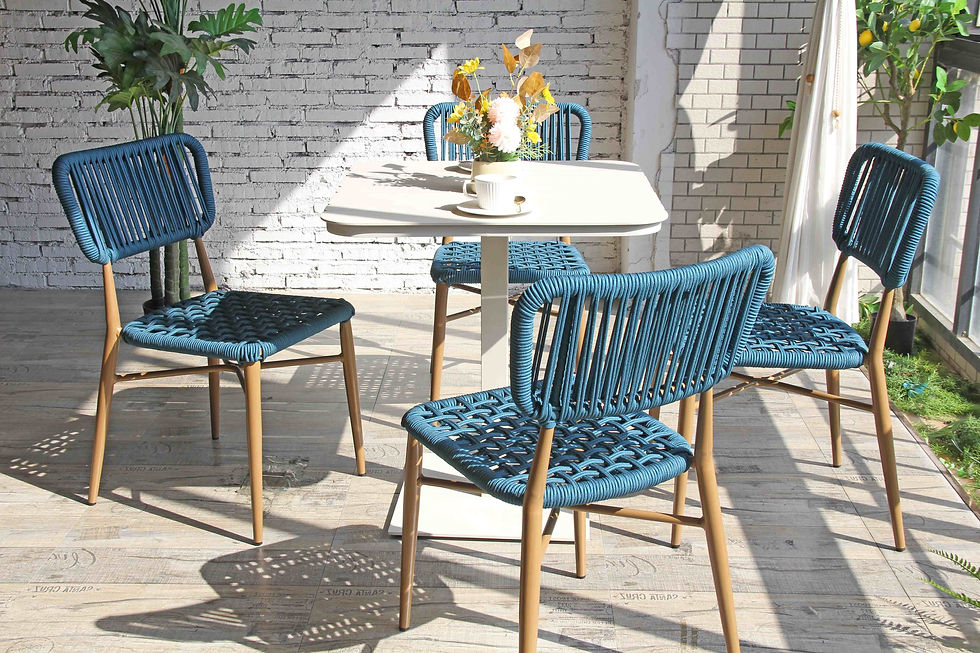 Thumbnail: Blue rope chair, pair