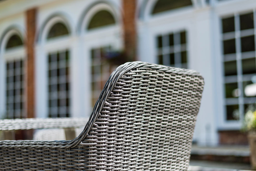 Thumbnail: Maldives grey armchair back close up view of weave