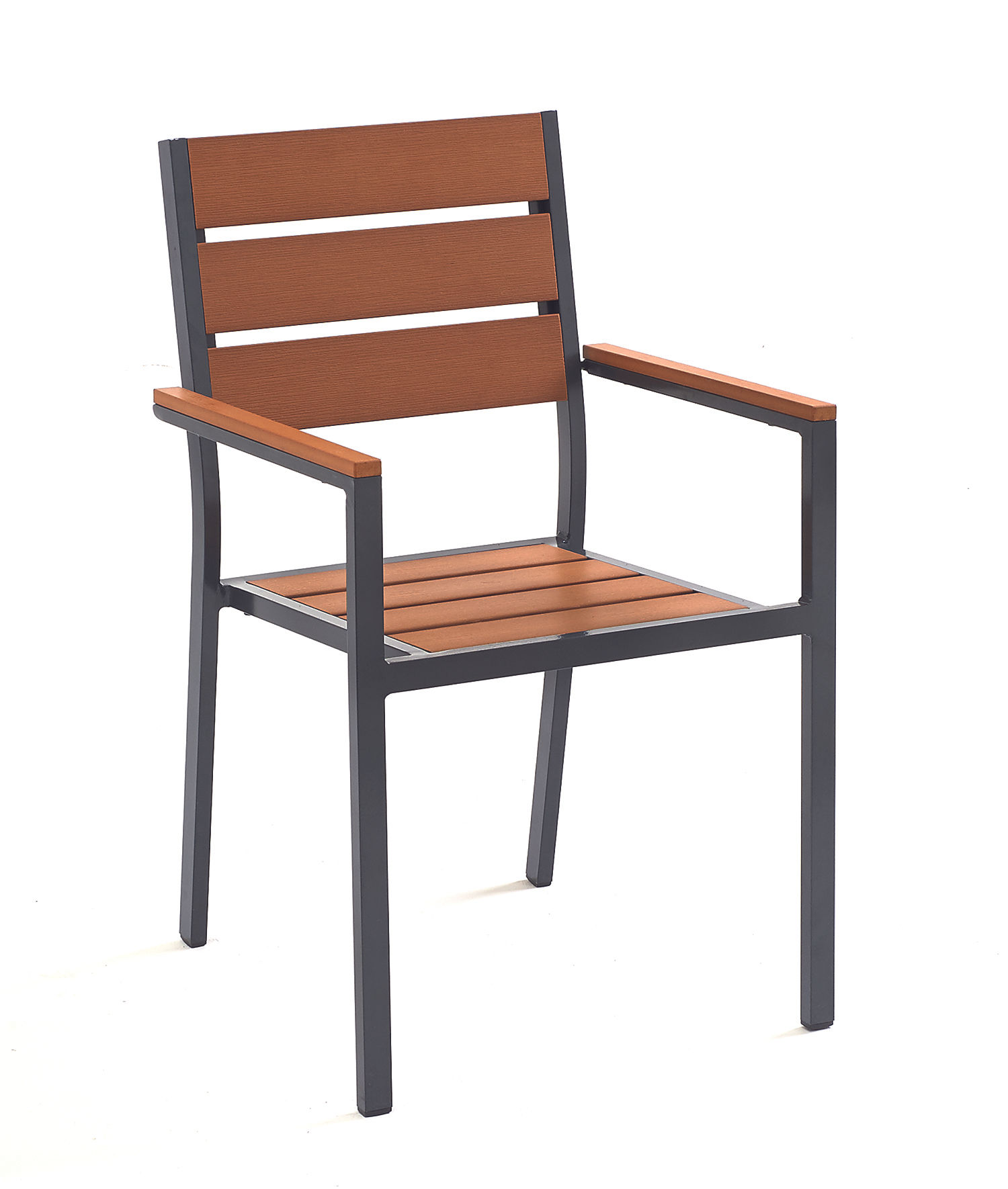 Tan stacking armchair