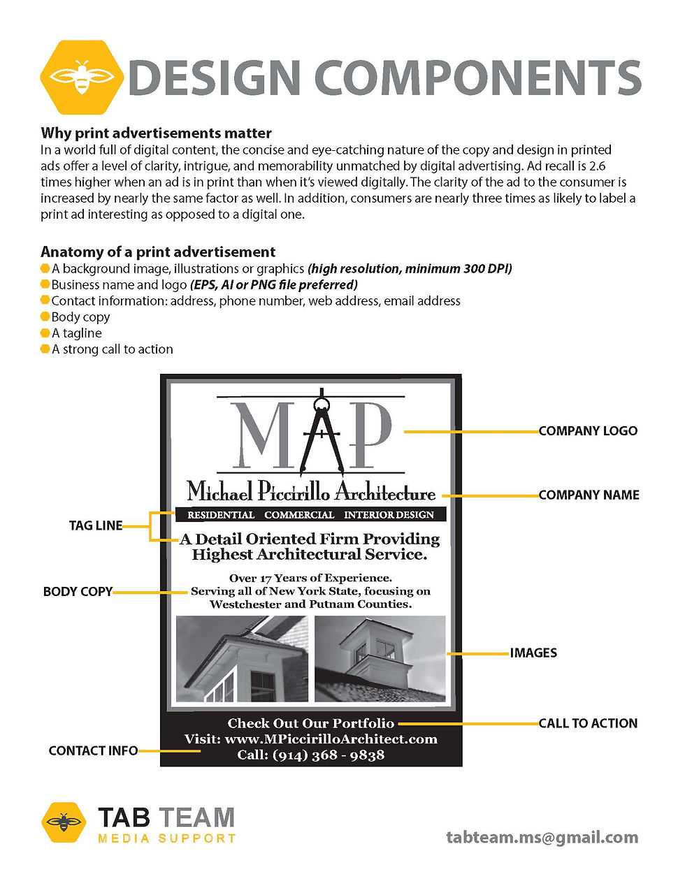 TAB MEDIA SUPPORT PRINT COLLATERAL