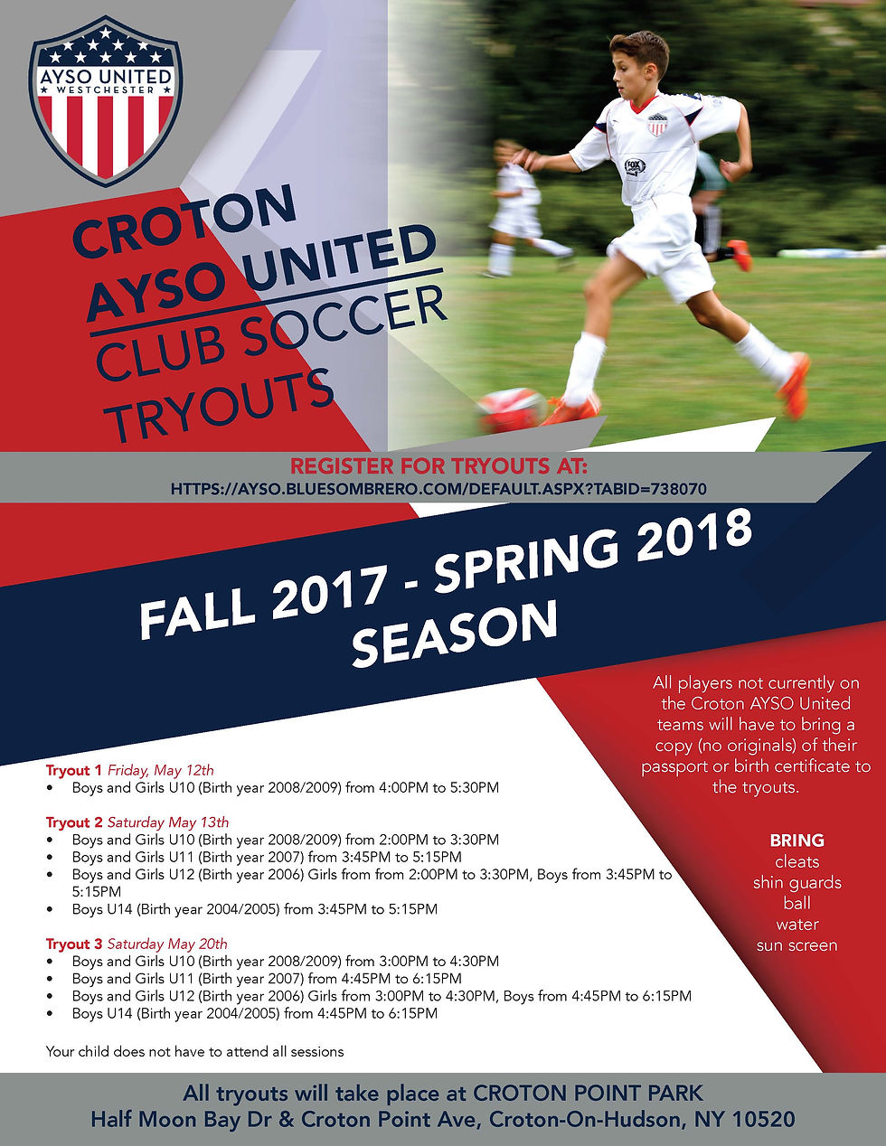 CROTON UNITED TRYOUTS FLYER