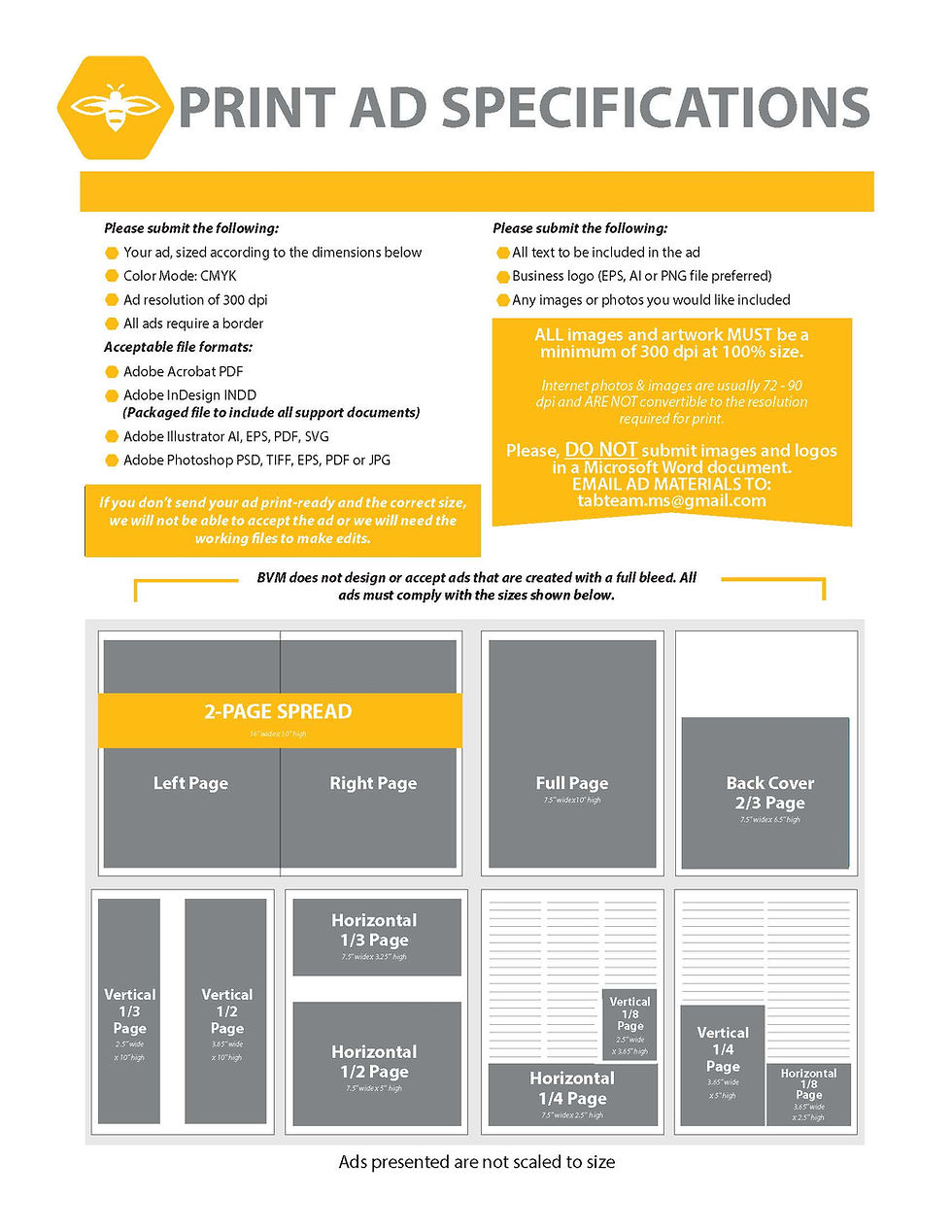 TAB MEDIA SUPPORT PRINT COLLATERAL