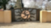 KGI Weld building a custom elctronic metal gate with plasma cut design and coper inlay for the Albuquerque and New Mexico area.