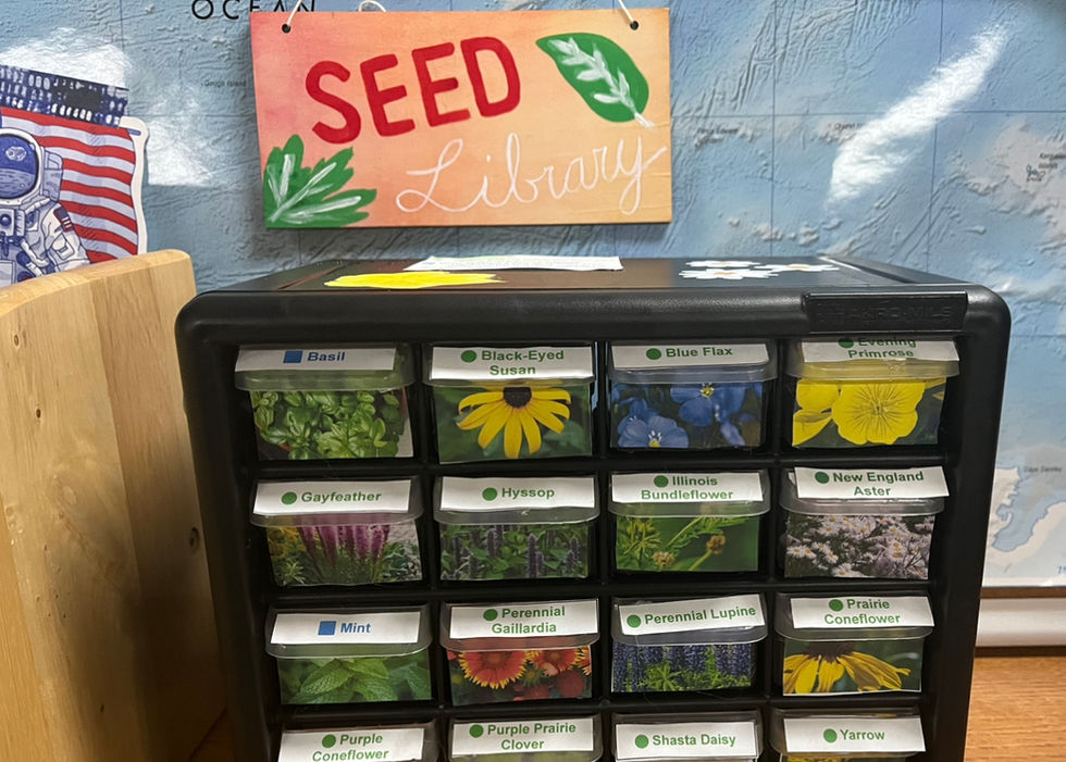Closeup of seed library