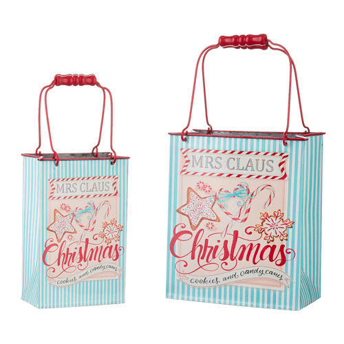 Mrs Claus Christmas Containers set of two metal shopping bags buy online in Abu Dhabi Al Ain Dubai UAE