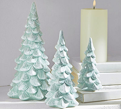 RAZ Imports Snowy Blue Trees Set of 3 preorder 4119058 Christmas 2021 Abu Dhabi Al Ain Dubai UAE Gateway Art Sales LLC
