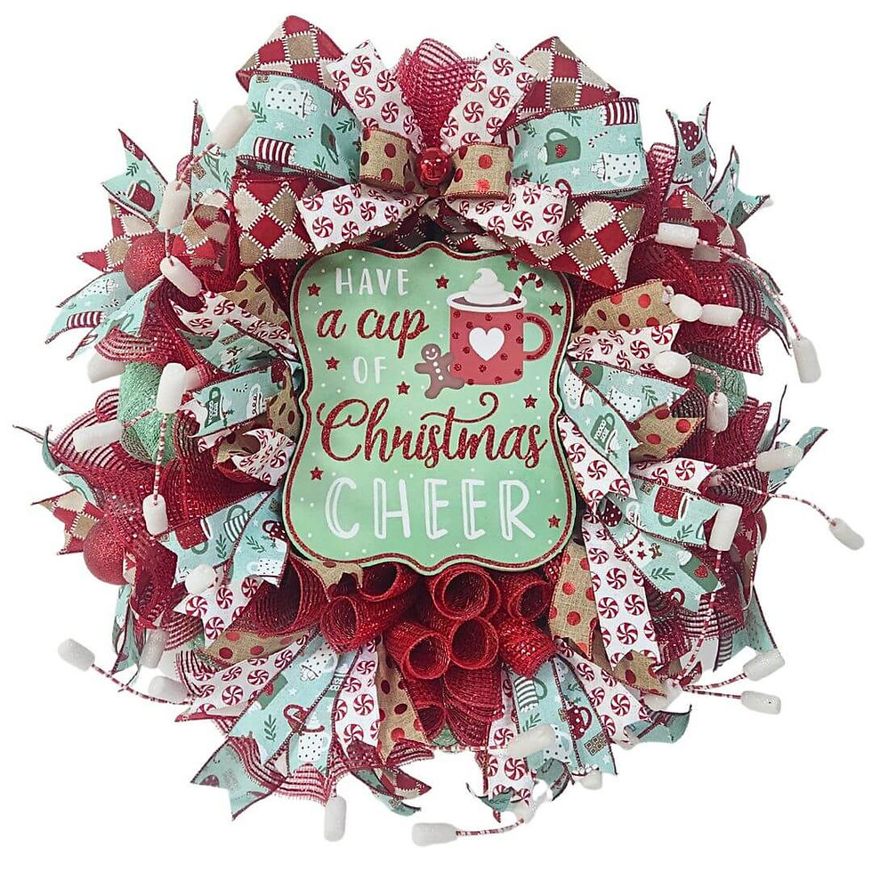 Have a cup of Christmas Cheer wreath, handmade in the UAE, available for delivery in Dubai, Abu Dhabi and Al Ain.