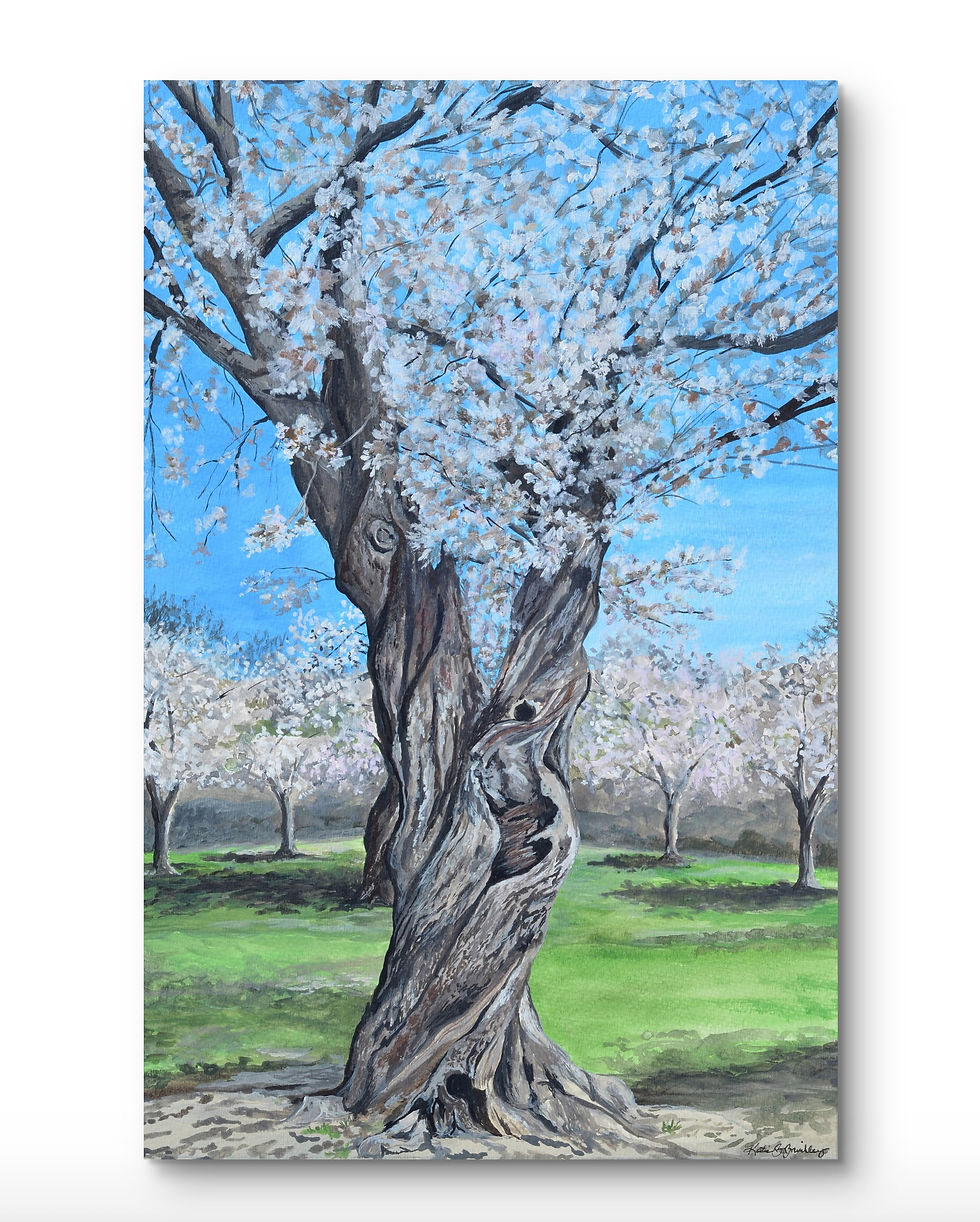 Cherry Blossom tree acrylic painting reproduction print