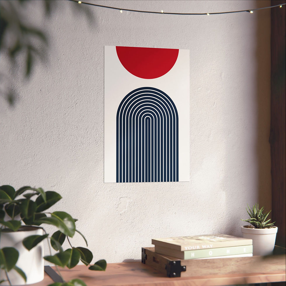 Thumbnail: Modern Geometric 09 Matte Poster - New England Patriots - Home