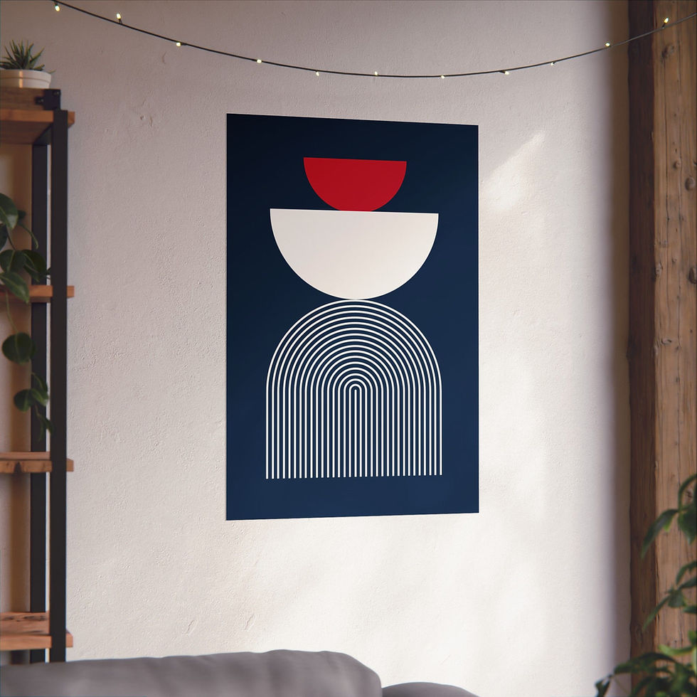 Thumbnail: Modern Geometric 24 Matte Poster - New England Patriots - Away