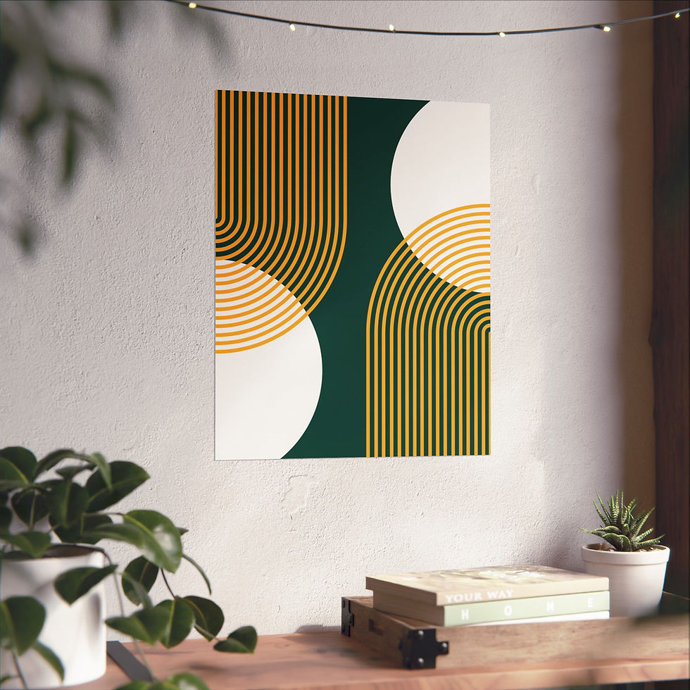 Thumbnail: Modern Geometric 25 Matte Poster - Oakland A's - Away