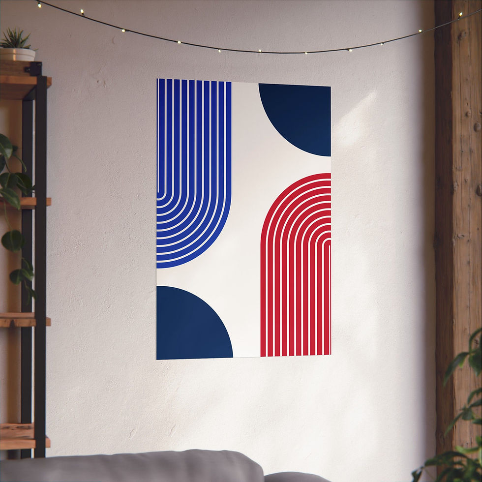 Thumbnail: Geometric 10 Matte Poster - Detroit Pistons - Home