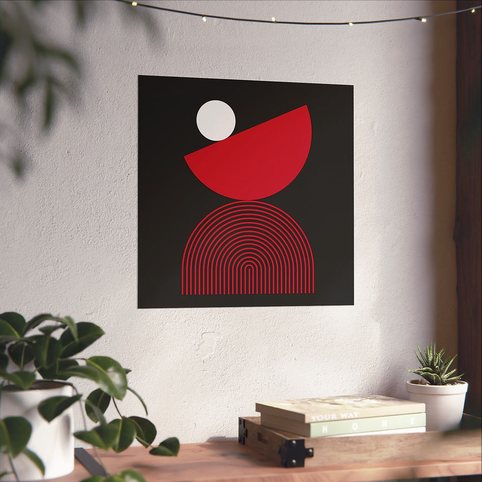 Thumbnail: Modern Geometric 26 Matte Poster - Atlanta Hawks - Alt