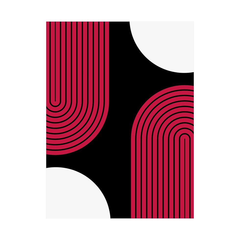 Thumbnail: Modern Geometric 10 Matte Poster - Chicago Bulls - Alt