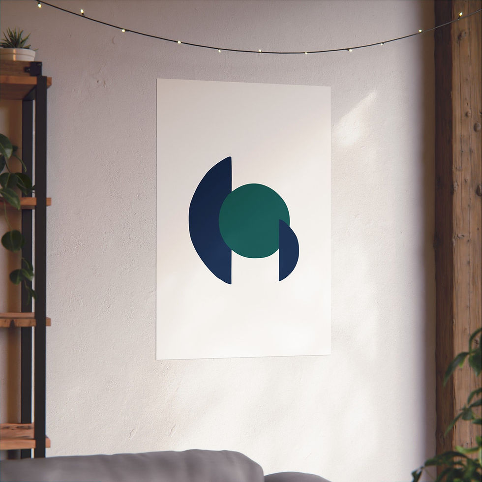 Thumbnail: Modern Geometric 30 Matte Poster - Seattle Mariners - Home