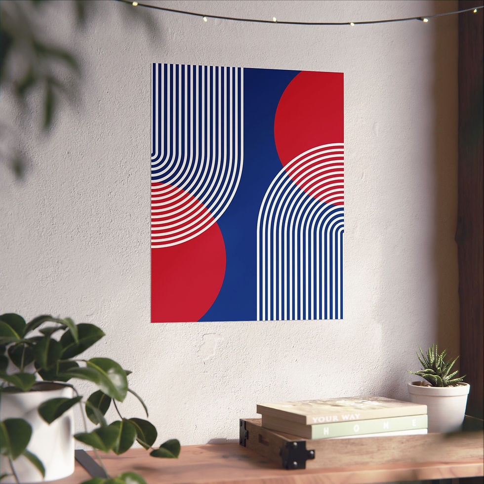 Thumbnail: Geometric 25 Matte Poster - Buffalo Bills - Away