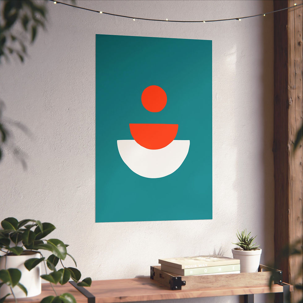 Thumbnail: Modern Geometric 28 Matte Poster - Miami Dolphins - Away