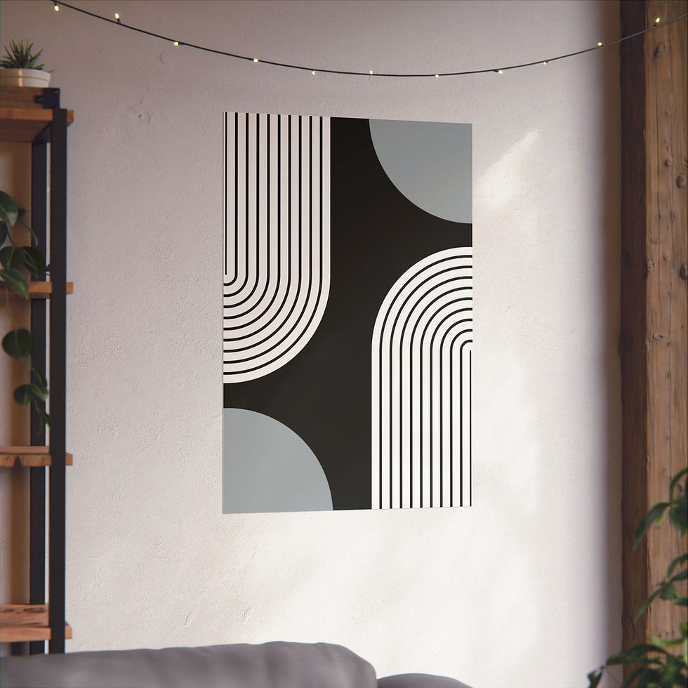 Thumbnail: Modern Geometric 10 Matte Poster - Las Vegas Raiders - Away