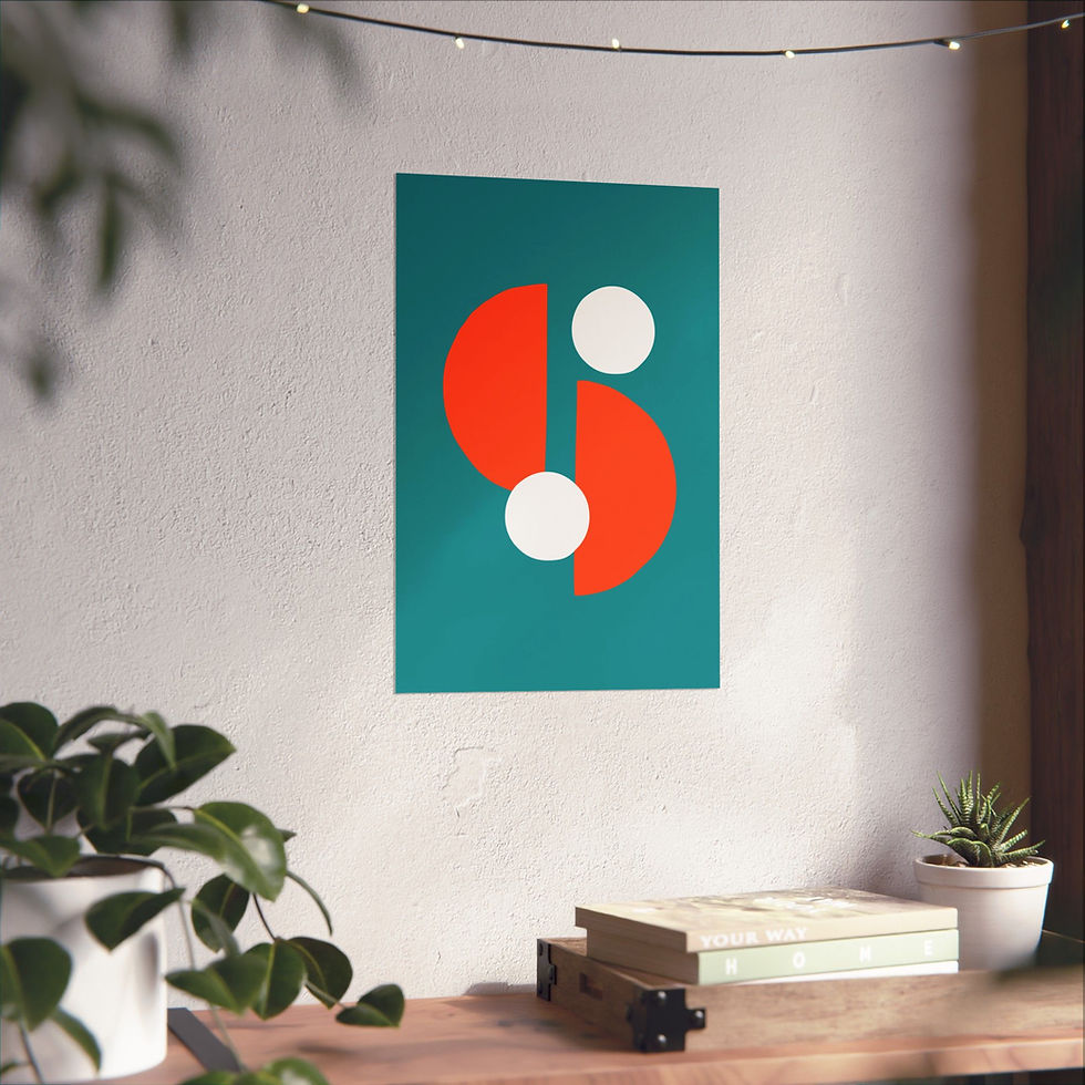 Thumbnail: Modern Geometric 29 Matte Poster - Miami Dolphins - Away