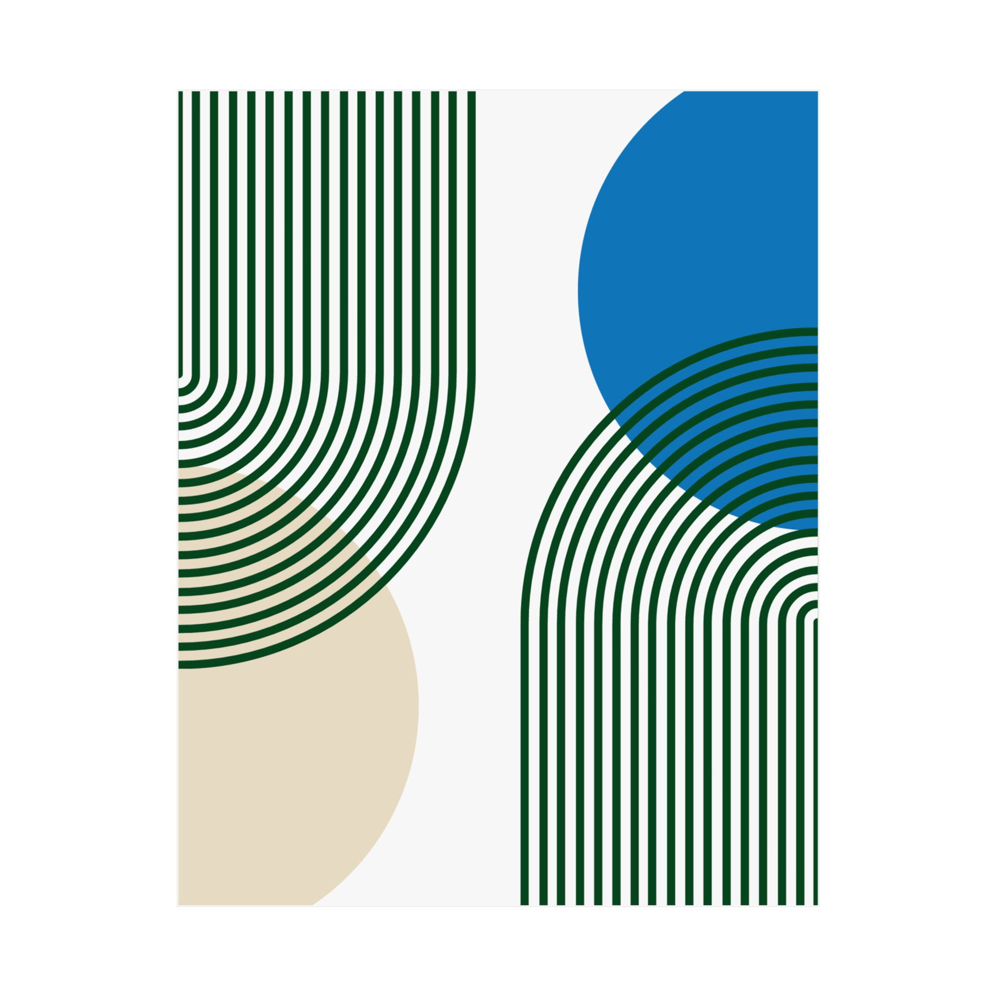 Modern Geometric 25 Matte Poster - Milwaukee Bucks - Home