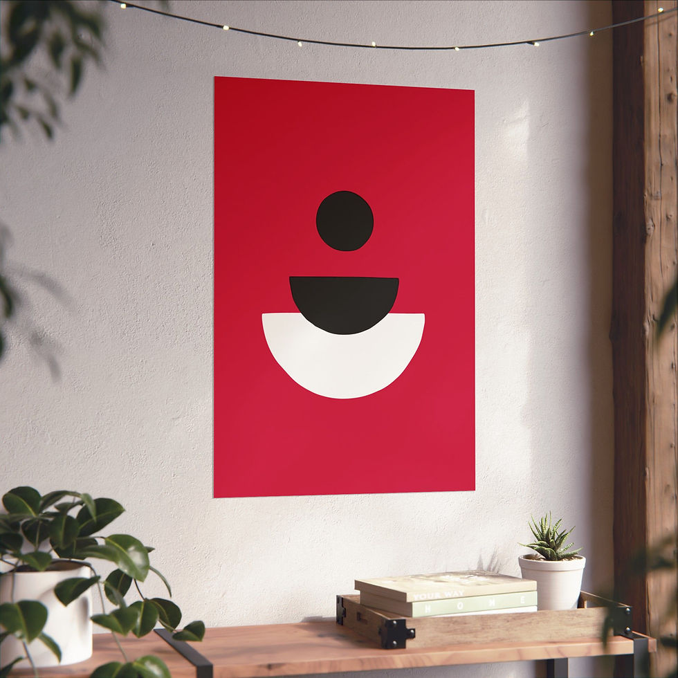 Thumbnail: Modern Geometric 28 Matte Poster - Chicago Bulls - Away